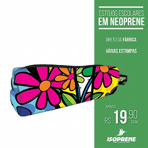 Estojos Escolares em Neoprene - Com Alça Personalizado