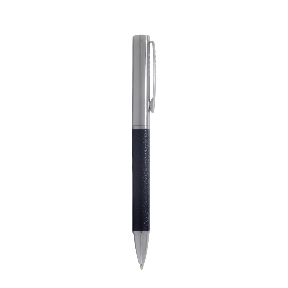 caneta metal brilhante couro liso
