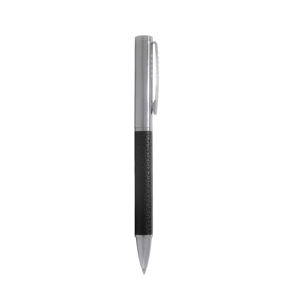 caneta metal brilhante couro liso