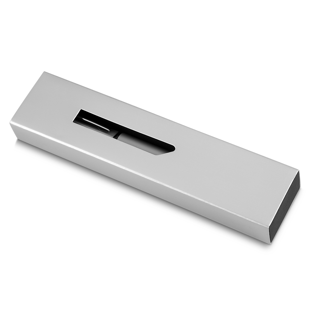 caneta metal c/ box de papel