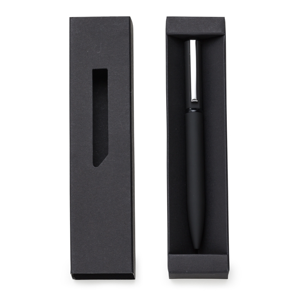 caneta metal c/ box de papel