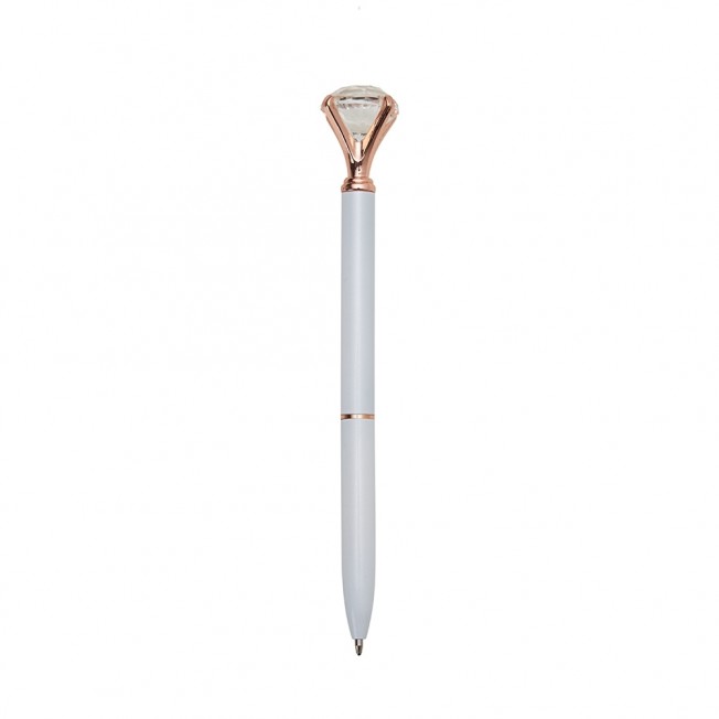 caneta metal c/ diamante