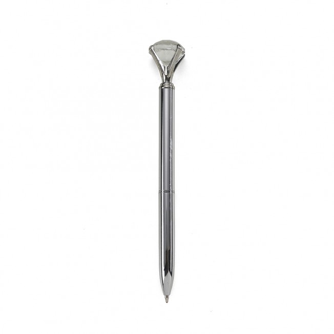 caneta metal c/ diamante