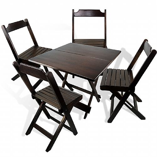 Conjunto Dobrável madeira 70 x 70cm Personalizado