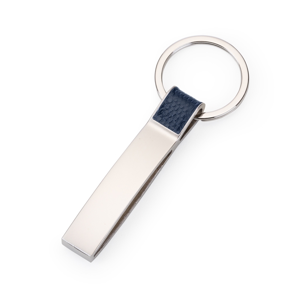 chaveiro de metal c/ detalhe em couro