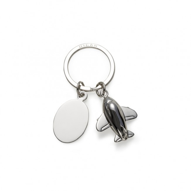 chaveiro metal avião c/ placa