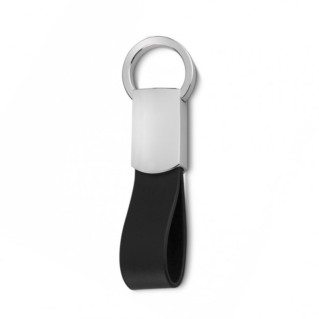 chaveiro metal c/ couro