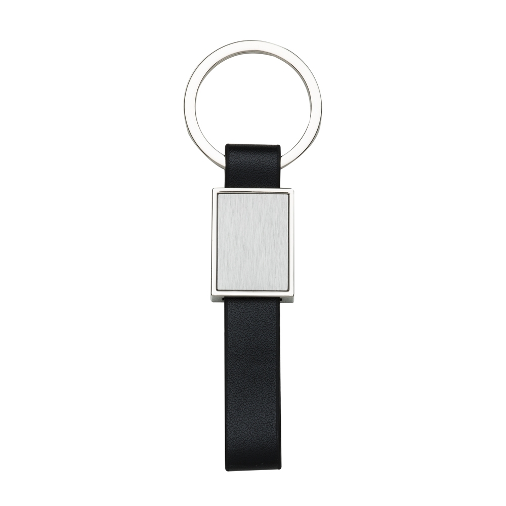 chaveiro metal quadrado c/ borracha