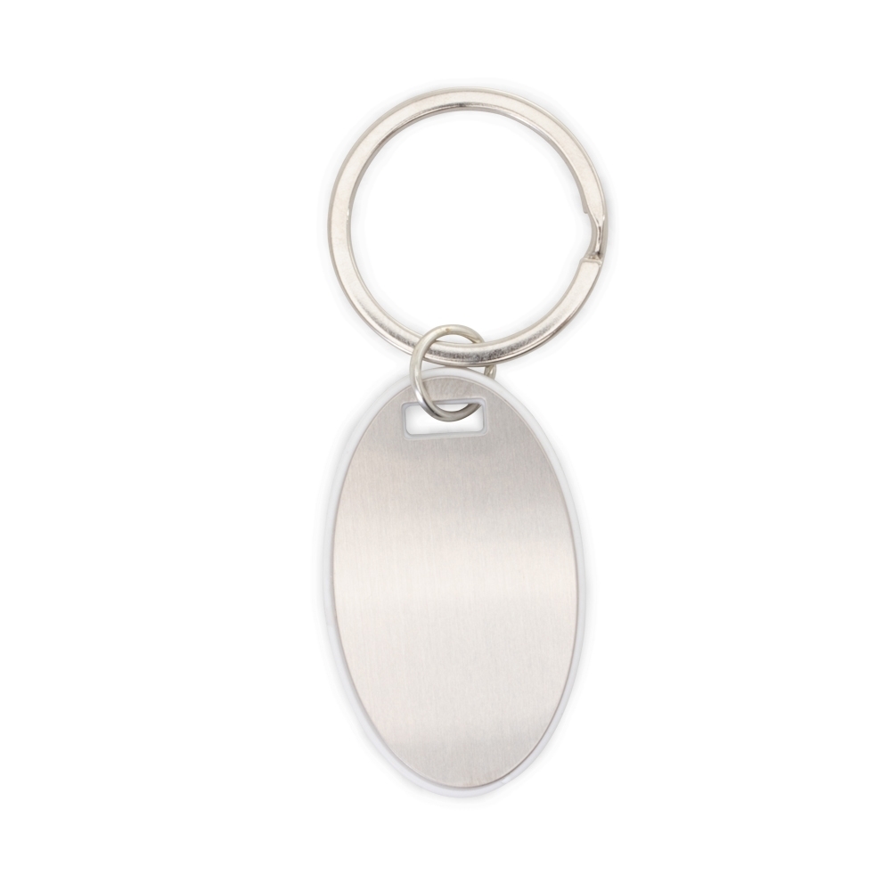chaveiro oval plastico/metal