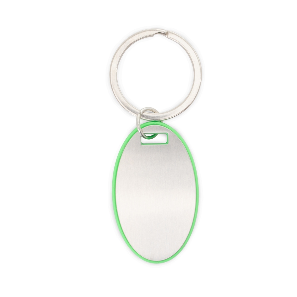 chaveiro oval plastico/metal