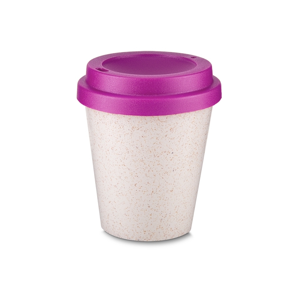 copo fibra de arroz c/ tampa 350ml