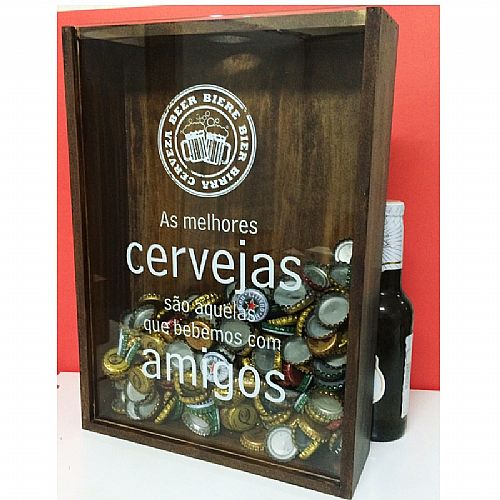 Quadro porta tampinhas de Cerveja Personalizado