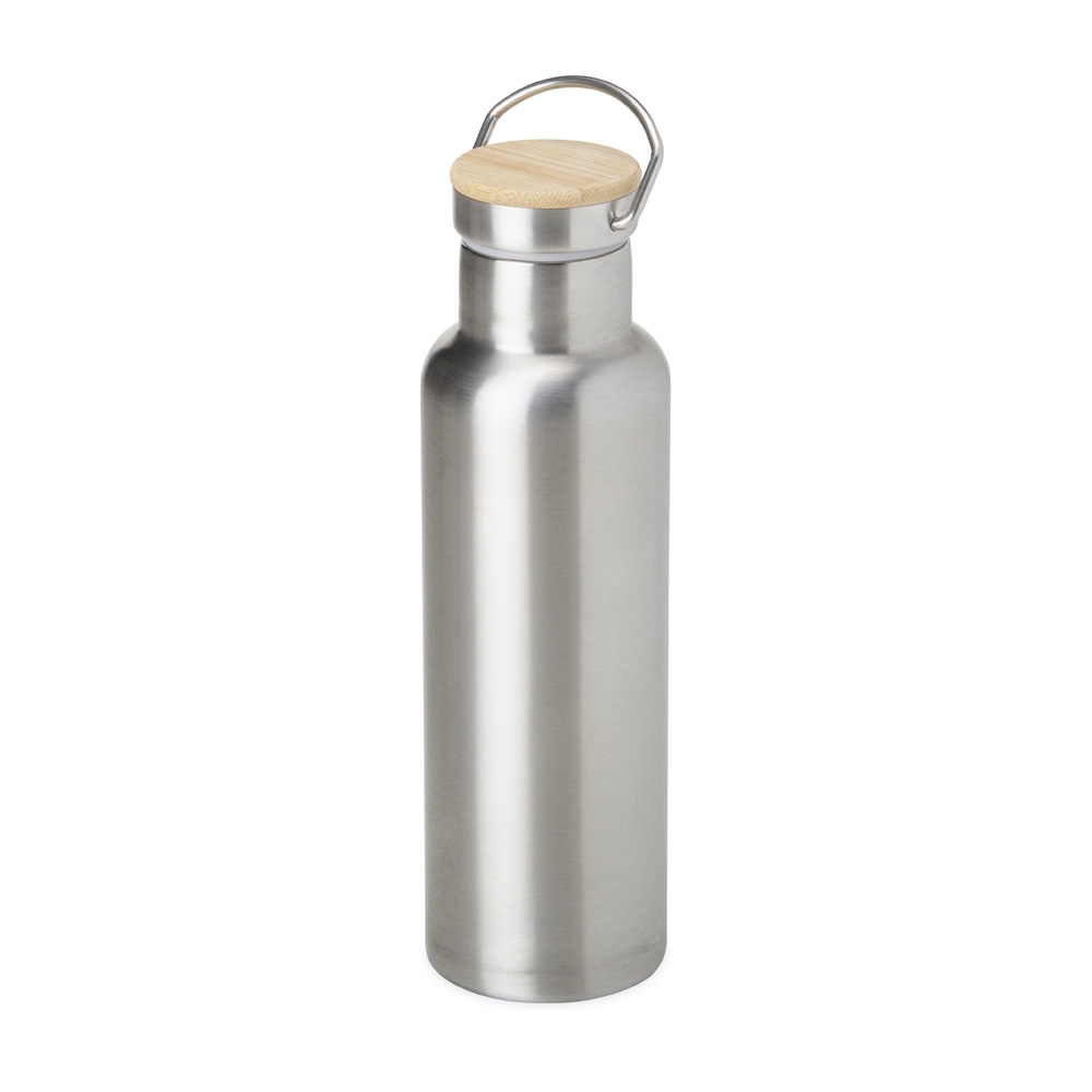garrafa térmica 600ml c/ tampa bambu