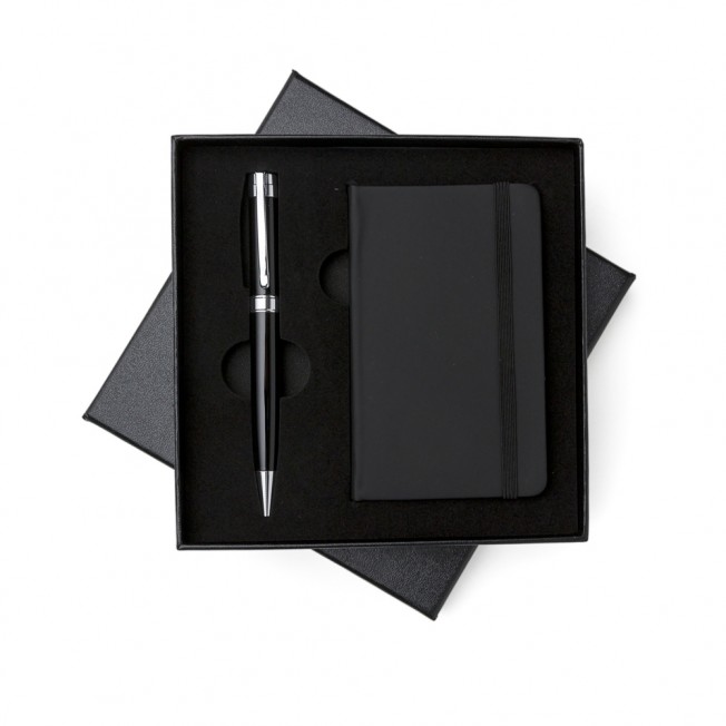 kit caneta e caderneta tipo moleskine