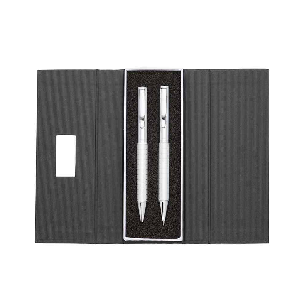 kit caneta e lapiseira de metal