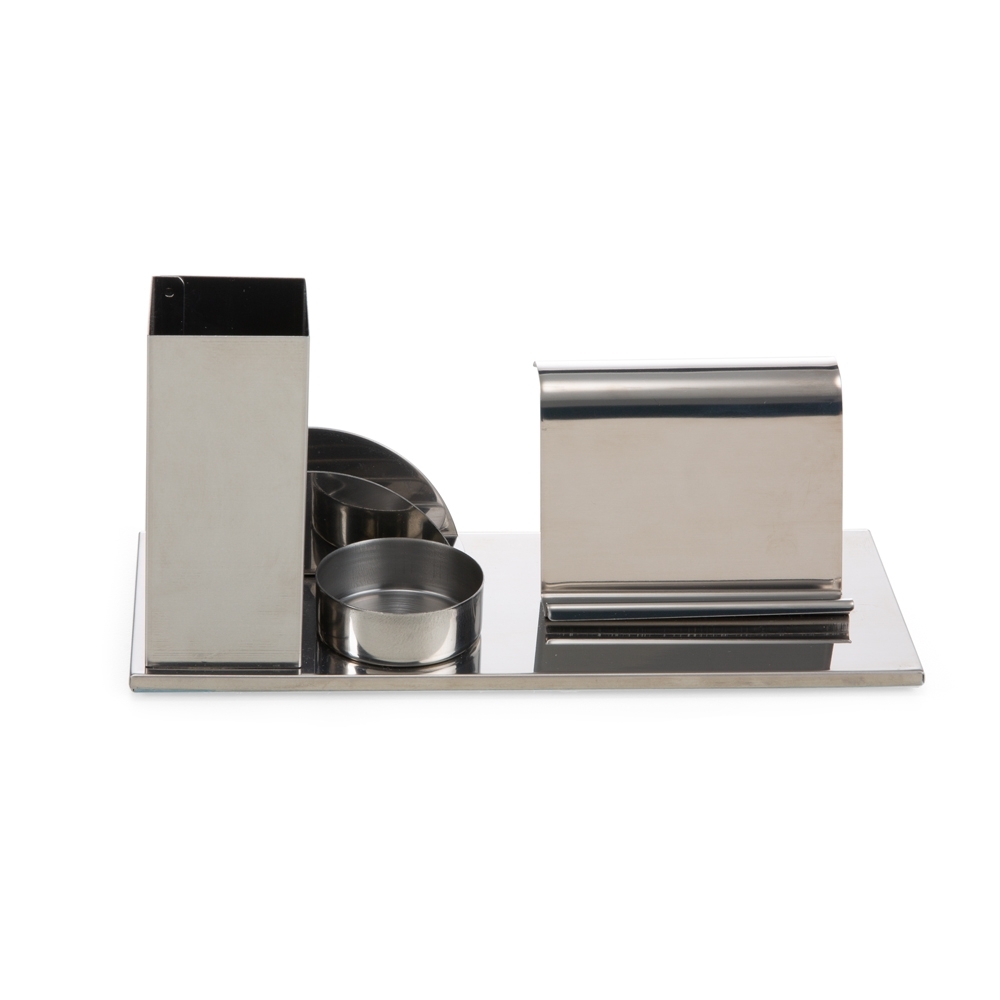 kit escritorio p/ canetas, celular ... inox