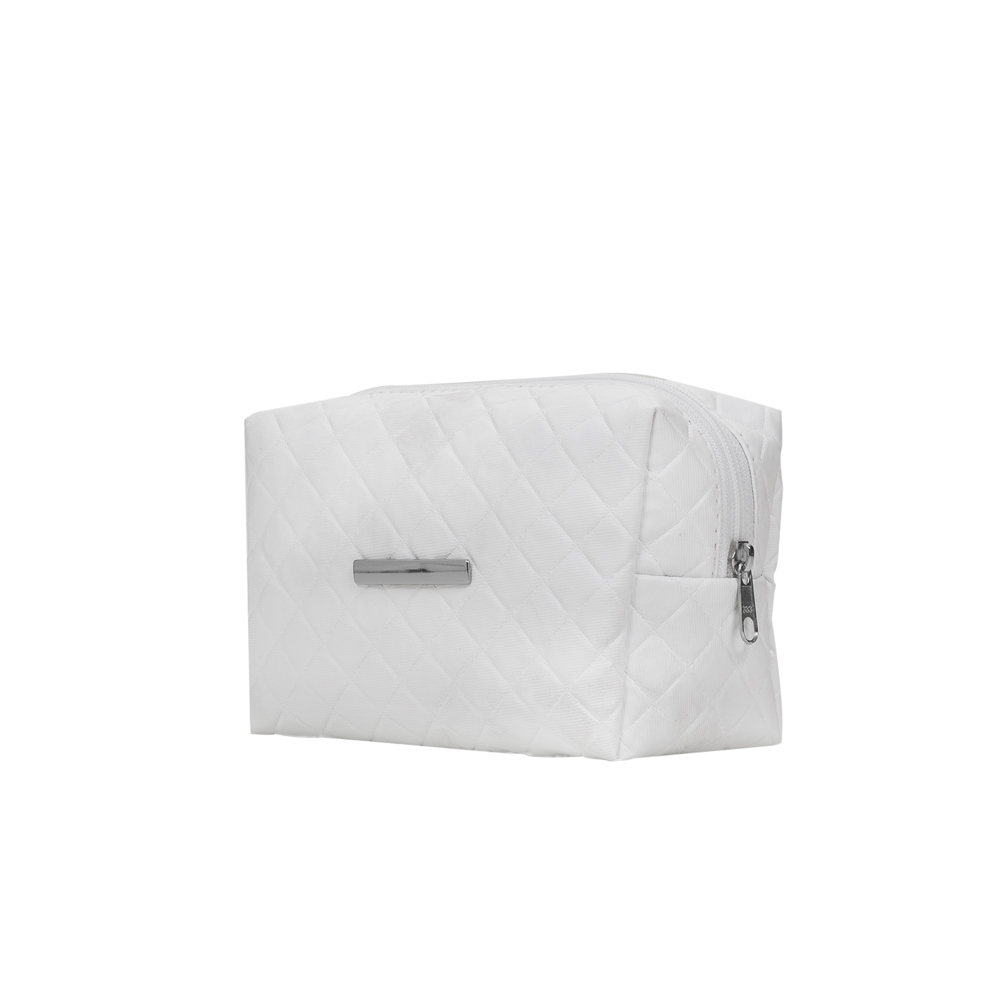 necessaire puff matelassê c/ detalhe prata