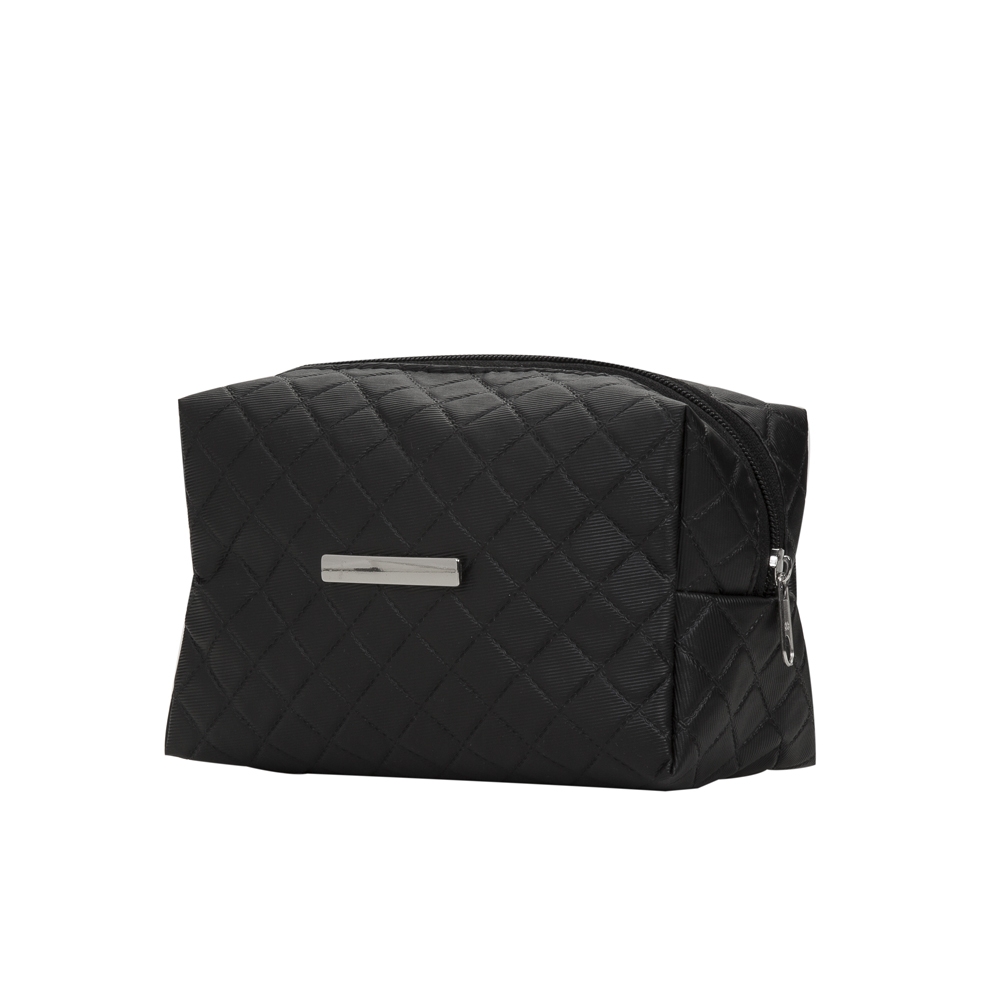 necessaire puff matelassê c/ detalhe prata
