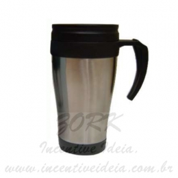Caneca em inox na cor prata Personalizada