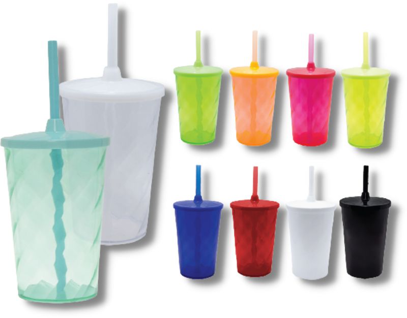 Copo Twister Junior com tampa e canudo