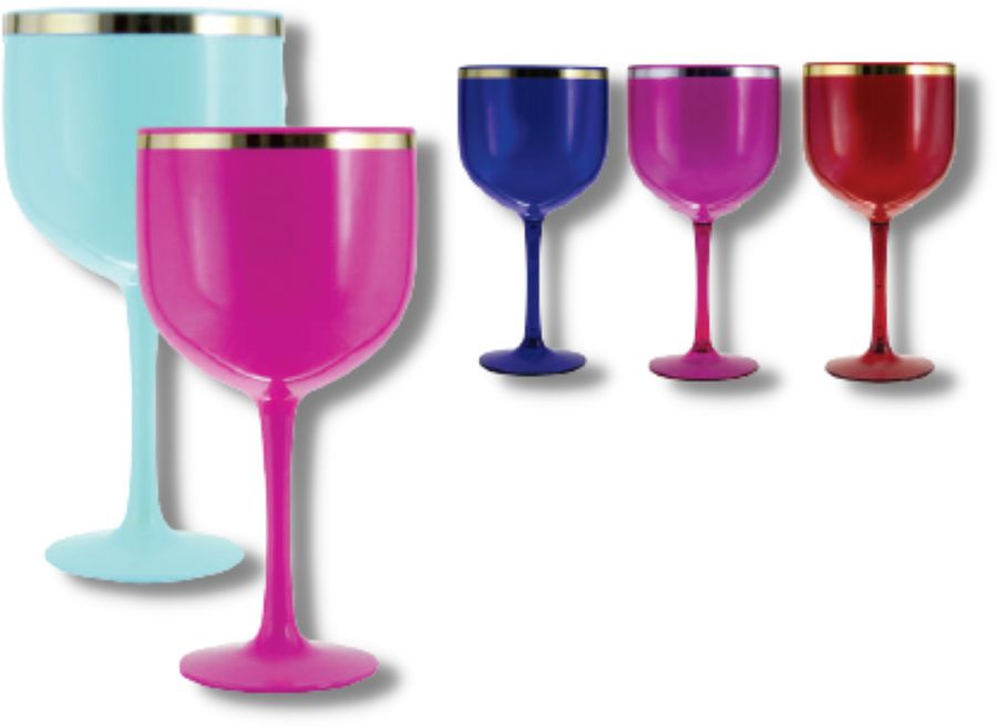 Taça de Gin com Borda Metalizada