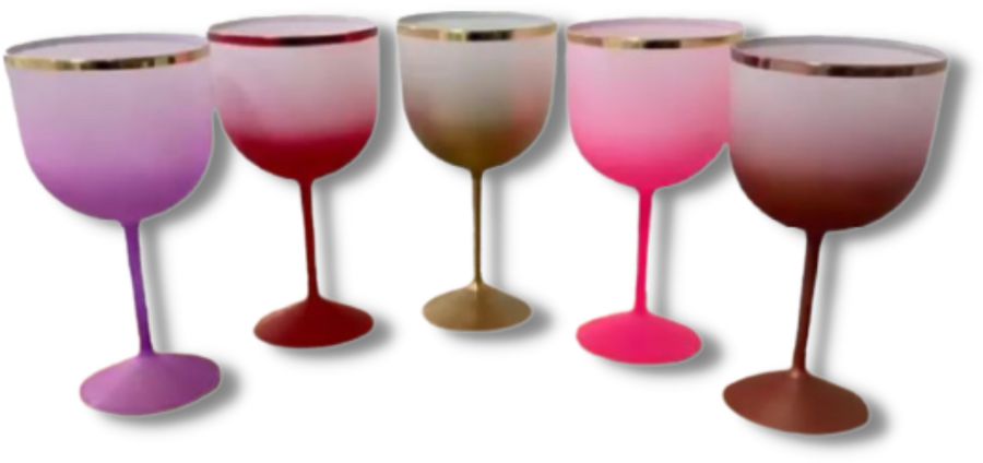 Taça de Gin Degradê com borda metalizada