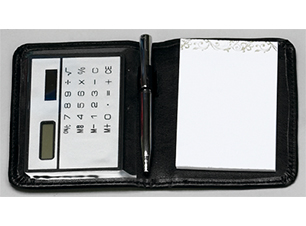 Calculadora com Bloco e Caneta Personalizada