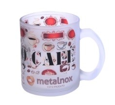 Caneca de Vidro Jateado 295 ml Personalizada