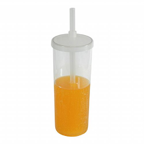 Copo Longdrink com tampa e canudo