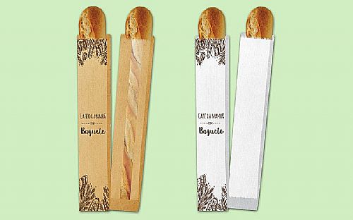 Sacos para Baguetes Pardo e Branco com e sem Visor