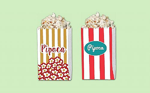 Saco de papel Kraft Branco para Pipoca
