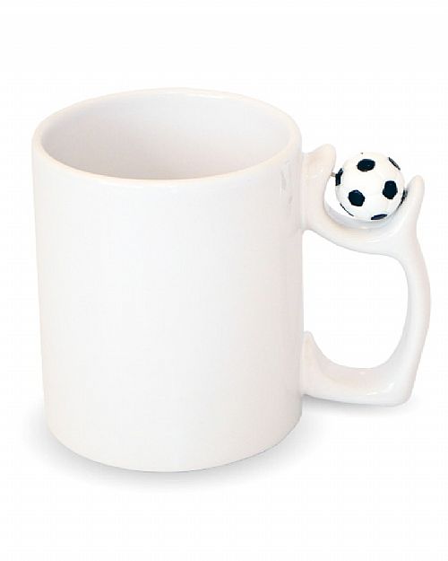 Caneca Com Bola De Futebol Branca