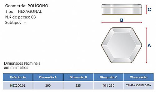 Caixa Hexagonal em Metal Personalizada — foto 2