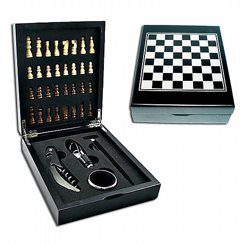 Kit Vinho com jogo Xadrez Personalizado