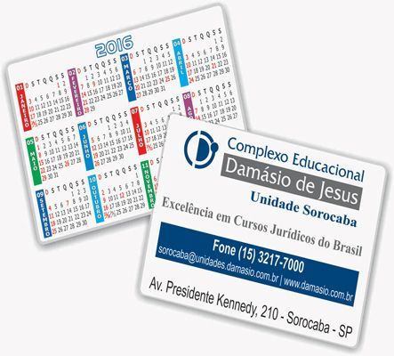 Calendários de Bolso Personalizado