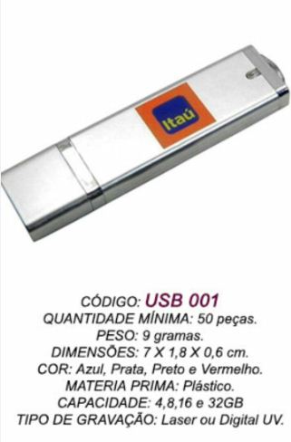 PEN DRIVE DG COM TAMPA PARA BRINDES