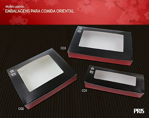 Embalagens para sushi, sashimi e combinados