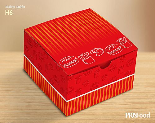 Embalagem para Lanche e Hamburguer grande - Fácil montagem