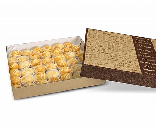 Embalagem para até 100 doces/salgados (Tampa + Base) Kraft