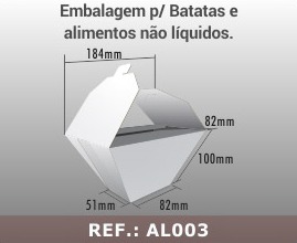 Embalagem para Batata recheada Personalizada