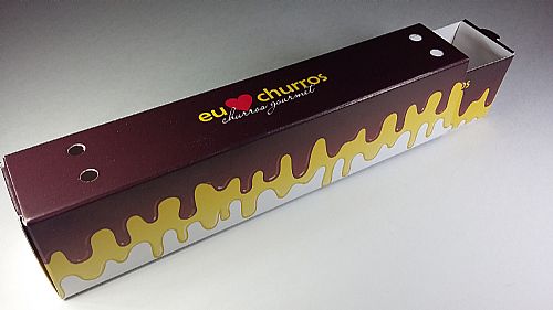 Kit Embalagem Interna + Externa Marrom Para Churros Gourmet