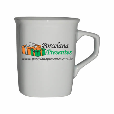 Caneca Quadrada Branca Personalizada 220ML