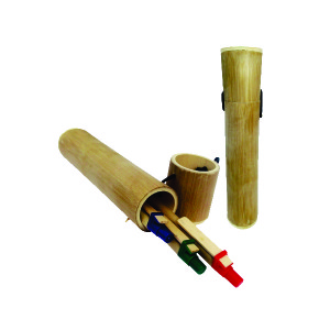 Estojo de Bambu Natural Personalizado