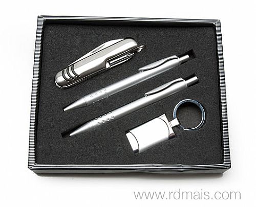 Kit caneta chaveiro e canivete Personalizado