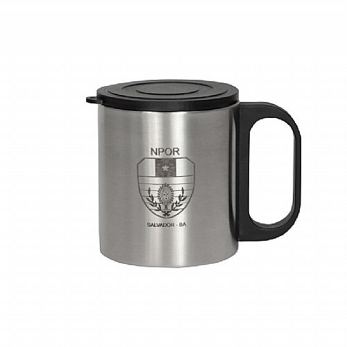 Caneca em Inox Smart com Alça e Tampa Plástica personalizada