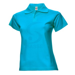 CAMISETA PÓLO BABY LOOK AZUL BEBÊ