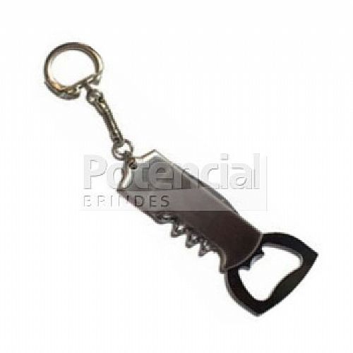 Chaveiro abridor de metal personalizado.