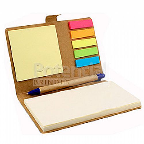 Bloco de anotação feito de material ecológico, completamente personalizável.