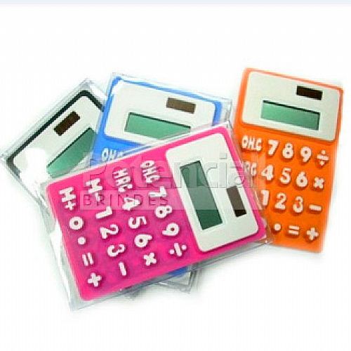 Calculadora de borracha flexível, diversas cores.