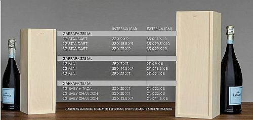 Caixa em madeira porta vinho personalizada — foto 2